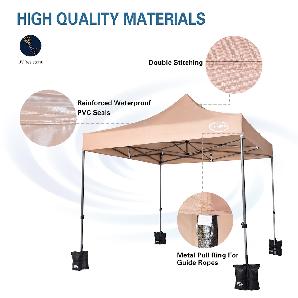 image 1 of Maximus 3x3m Heavy Duty Pop up Gazebo Marquee Outdoor Patio Canopy Tent With Sides