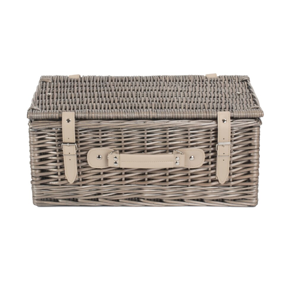 image 1 of Wicker 45cm Antique Wash Picnic Basket Brown | Brown | One Size