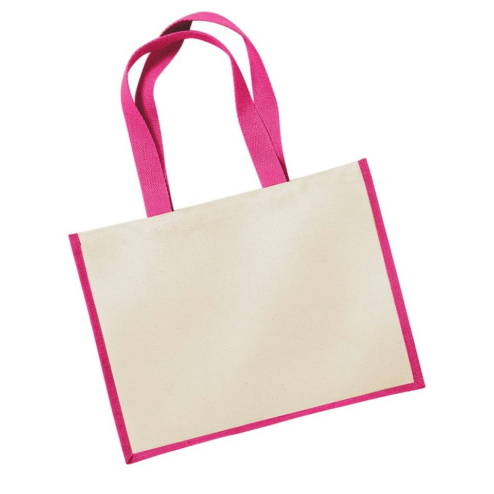image 1 of Westford Mill Classic Jute Shopper Bag - Fuchsia - One Size