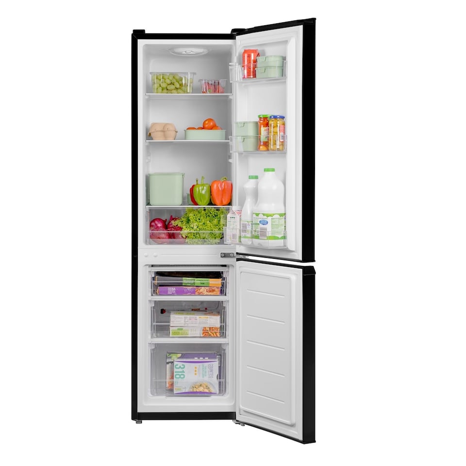 image 1 of SIA 165L Combi Fridge Freezer Black 60/40 Split - SFF15144BL/E