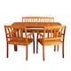 image 1 of Outdoor 4 Person Rectangular Wooden Garden Dining Table 2 Chairs & Bench Furniture Set