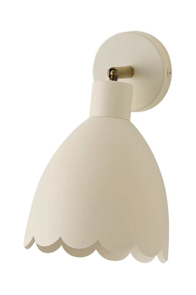 image 1 of ValueLights Millie Cream Scallop Adjustable Wall Light and Bulb
