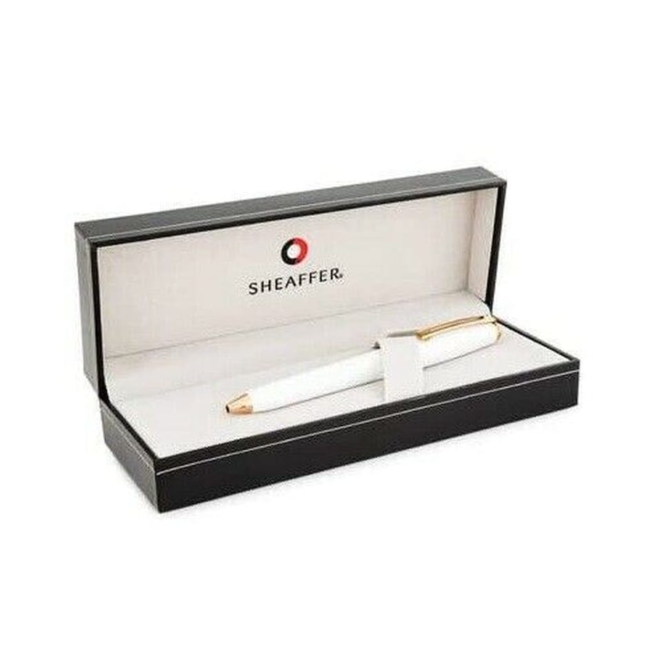 image 1 of Sheaffer Prelude White & Rose Gold Ballpoint Pen | Luxury Twist Action Pen | Black Ink | Gift Boxed | E2914251