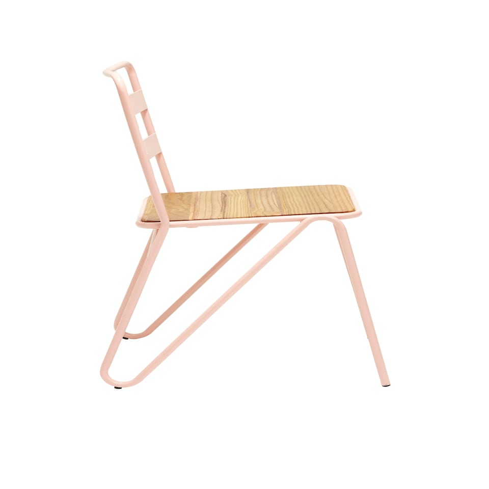 image 1 of Interiors by Premier Pink Metal Chair, Comfy Pink Metal Outdoor Chair, Effortless Cleaning Metal Chair