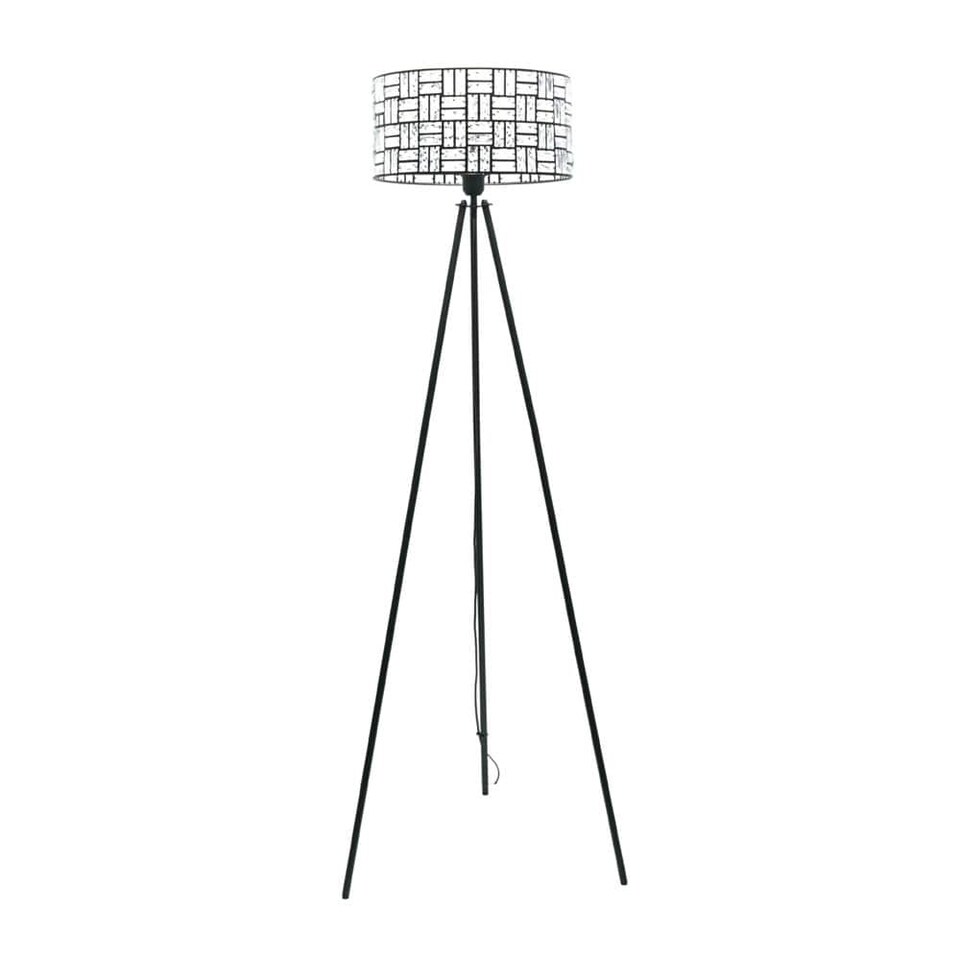 image 1 of ValueLights Elise Acrylic Shade Black Tripod Floor Lamp | Black