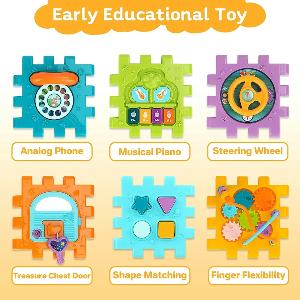 image 1 of Activity Cube Baby Toys, 6 in 1 Musical Activity Cube Educational Toy