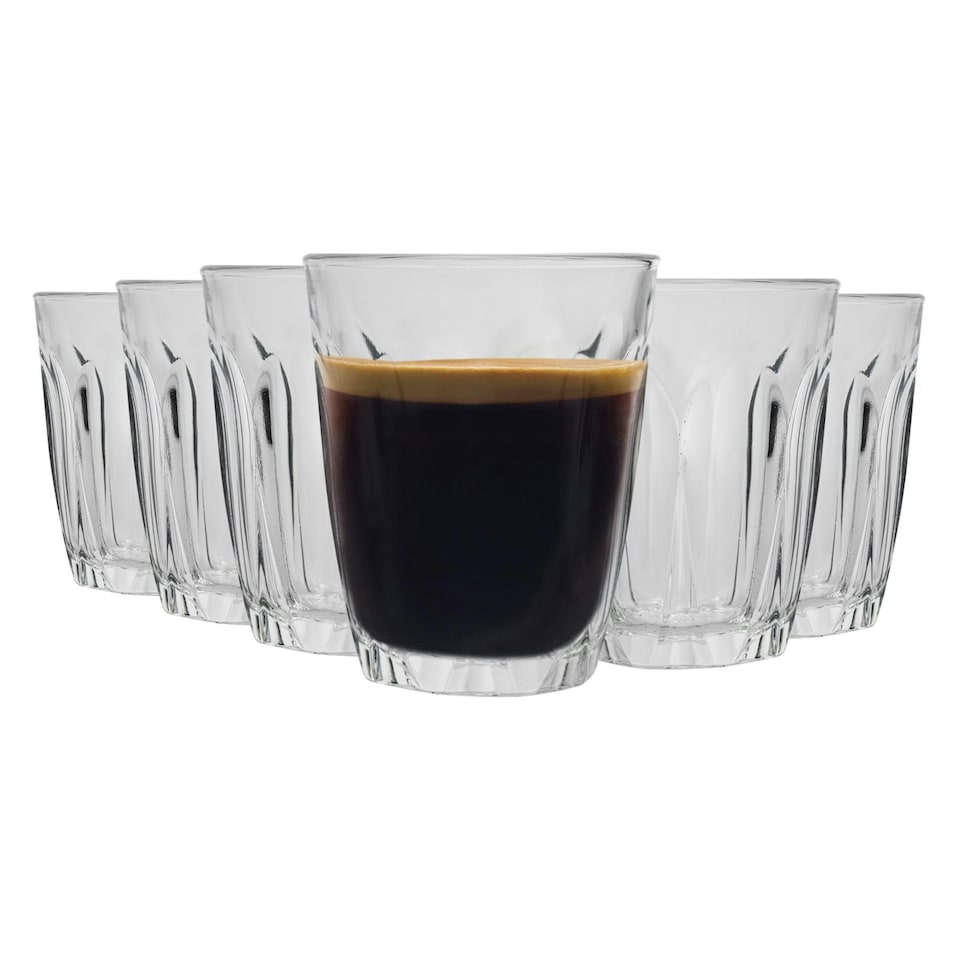 image 1 of Duralex Provence Shot Glass Espresso Cups - 90ml Drinking Glasses - Pack of 6 Clear