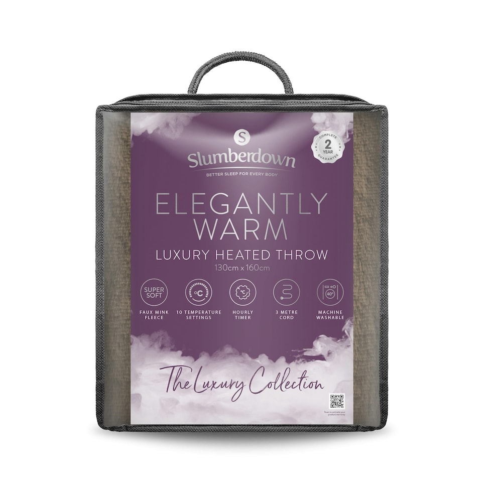 image 1 of Slumberdown Elegantly Warm Luxury Heated Throw | Brown