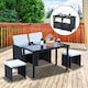 image 2 of Outsunny 5pc Outsunny Rattan Dining Set For Two | Outdoor Dining Set