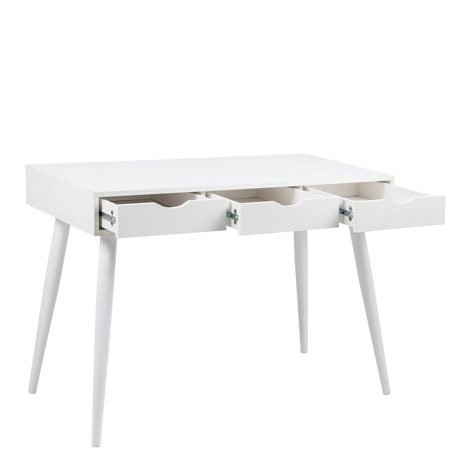 image 1 of Neptun 3 Drawer Office Desk in White