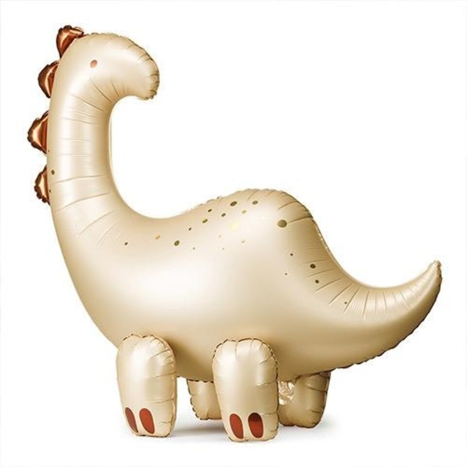 Satin Gold Brontosaurus Dinosaur Standing Giant Air Fill Foil Balloon 91cm / 36 in Gold