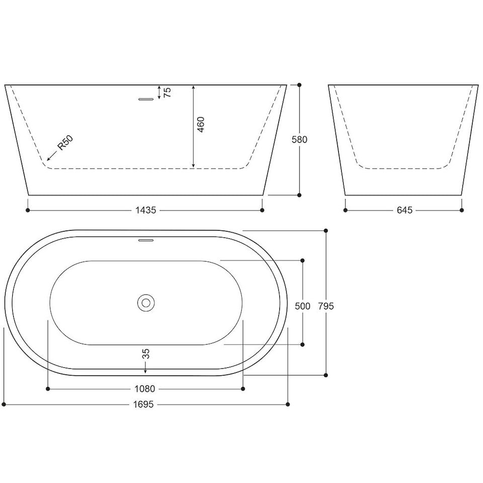 image 1 of Balterley Luxury Modern Freestanding Oval Bath | Copper | Copper