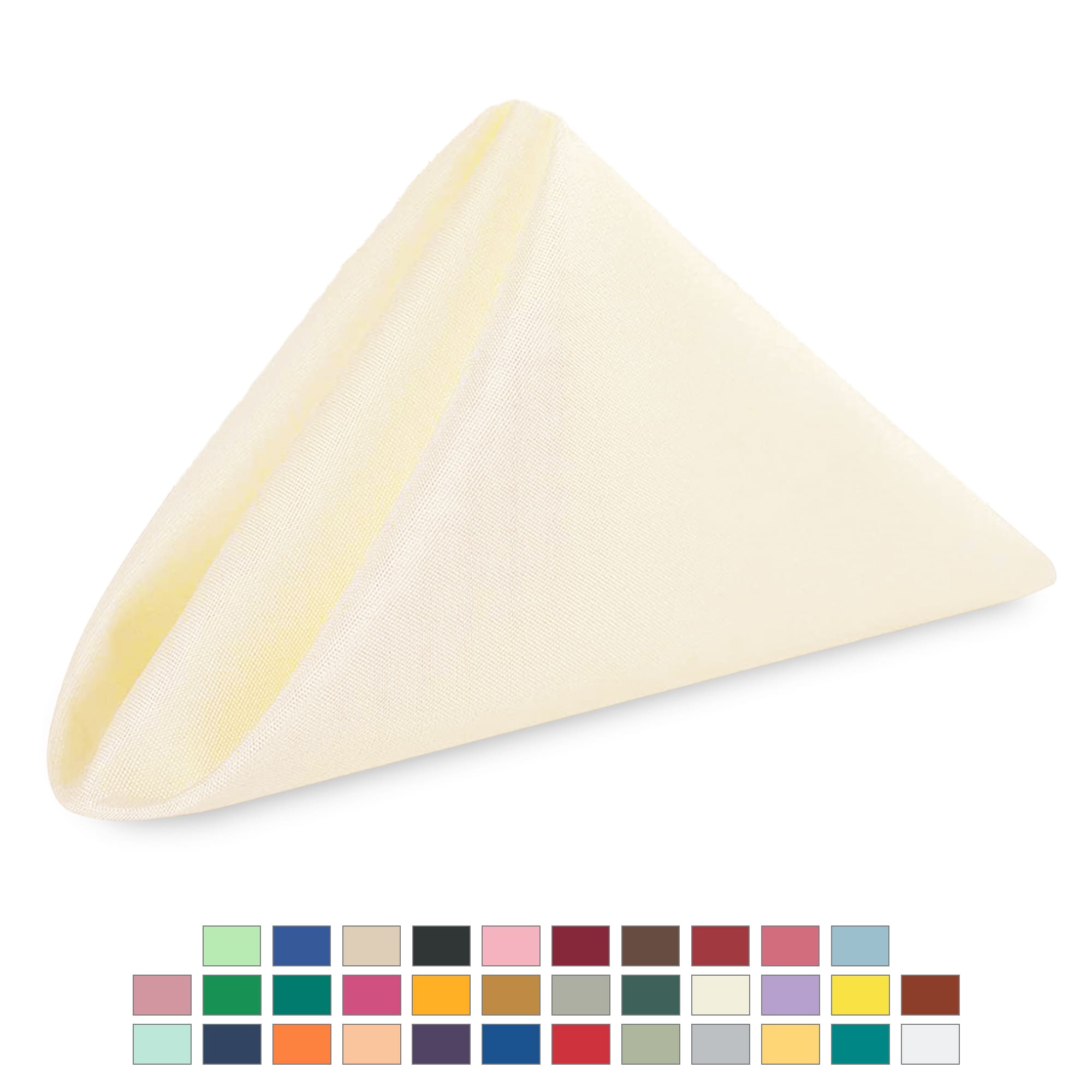 Neel Blue 20 Inch Polyester Table Napkins, Reusable, Wrinkle-Resistant - 50x50cm in Ivory | Size: 50x50 cm
