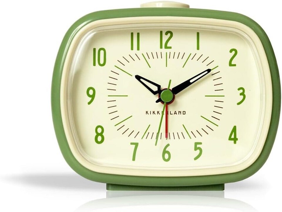image 1 of Kikkerland Retro Green Alarm Clock