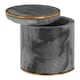 image 2 of Grey Marble Brass Storage Pot