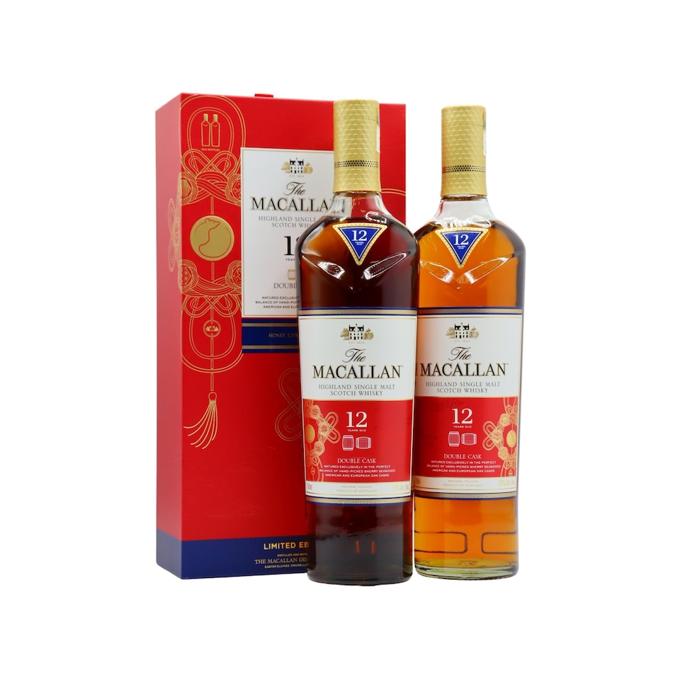 Macallan - Double Cask - Chinese Lunar Year Of The Rat 2020 Twin Pack 12 year old Whisky (USA Edition)