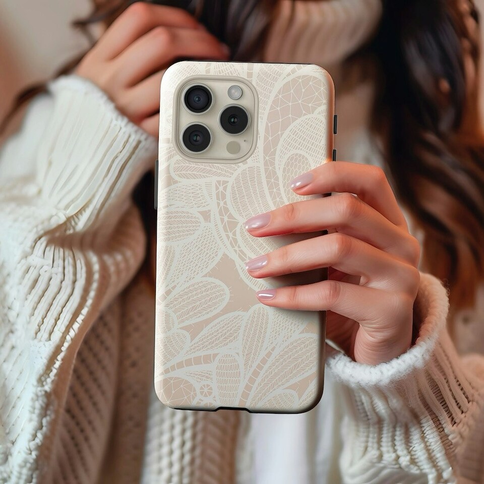 image 1 of Nude Lace Phone Case | Brown | iPhone 12 Mini
Slim | iPhone 12 Mini
Slim
