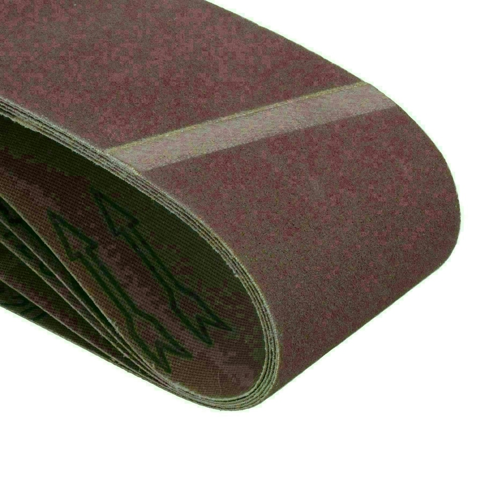image 1 of 75mm x 533mm 120 Grit Fine Abrasive Sanding Belt Sander Discs Sheets 25 Pack