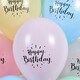 image 2 of Happy Birthday Pastel Latex Balloons 33cm / 13 in - Pack of 6