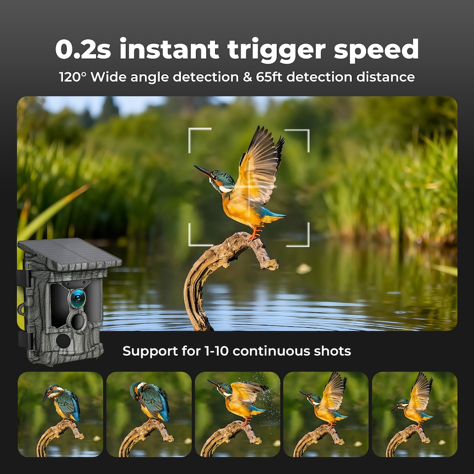 image 1 of Centra Solar Trail Camera 4K 112MP Hunting Game Cam Wildlife Night Vision Wifi