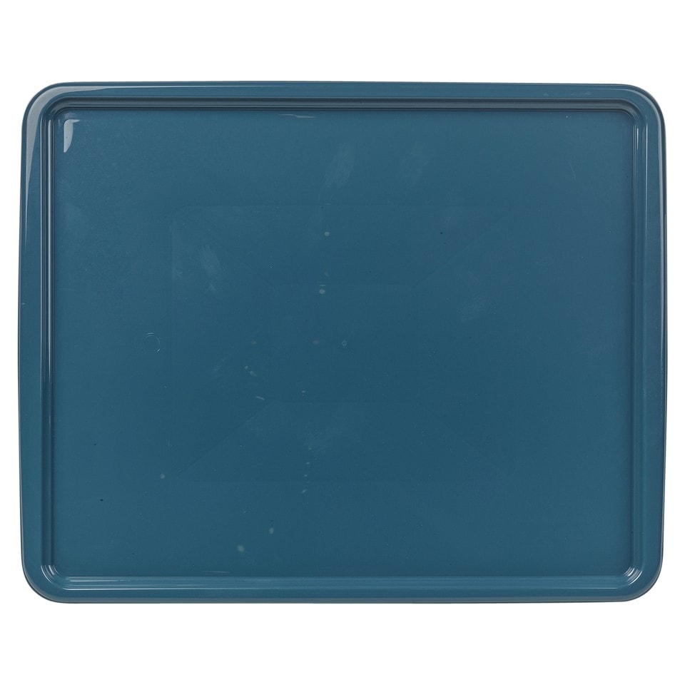 image 1 of Plastic Large Dish Rack Drainer Kitchen Sink Plate Cutlery Draining Drip Tray | Multi | Blue Large