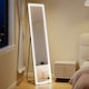 image 2 of HOMCOM Full-Length Mirror, 160  40 cm, Wall Mounted, Freestanding Floor Mirror with LED Lights and Remote Control, Dimming 3 Colour Modes, for Bedroom, Black