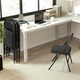 image 6 of HOMCOM 4 Pack Linen-Look Padded Folding Chairs with Cushioned Seat Black 