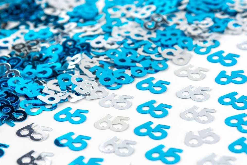 image 1 of 65th Confetti Blue/Silver - 4 Packs, 14g Each