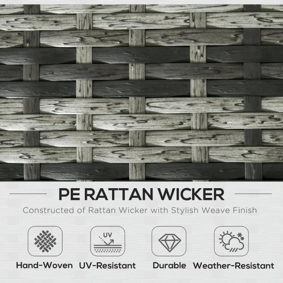 image 1 of 7 Seater Rattan Outdoor Furniture Set with Storage  - Grey