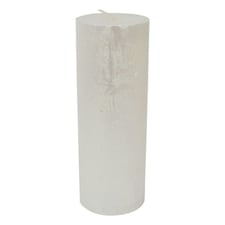 Libra Rustica Pillar Candle - Paraffin - L7 x W7 x H19 cm - Pearl/White White