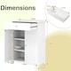 image 8 of COSTWAY Bathroom Floor Cabinet Storage Organizer White White