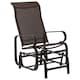 image 1 of Outsunny Outdoor Gliding Rocking Chair w/ Metal Frame for Patio, Garden, Brown