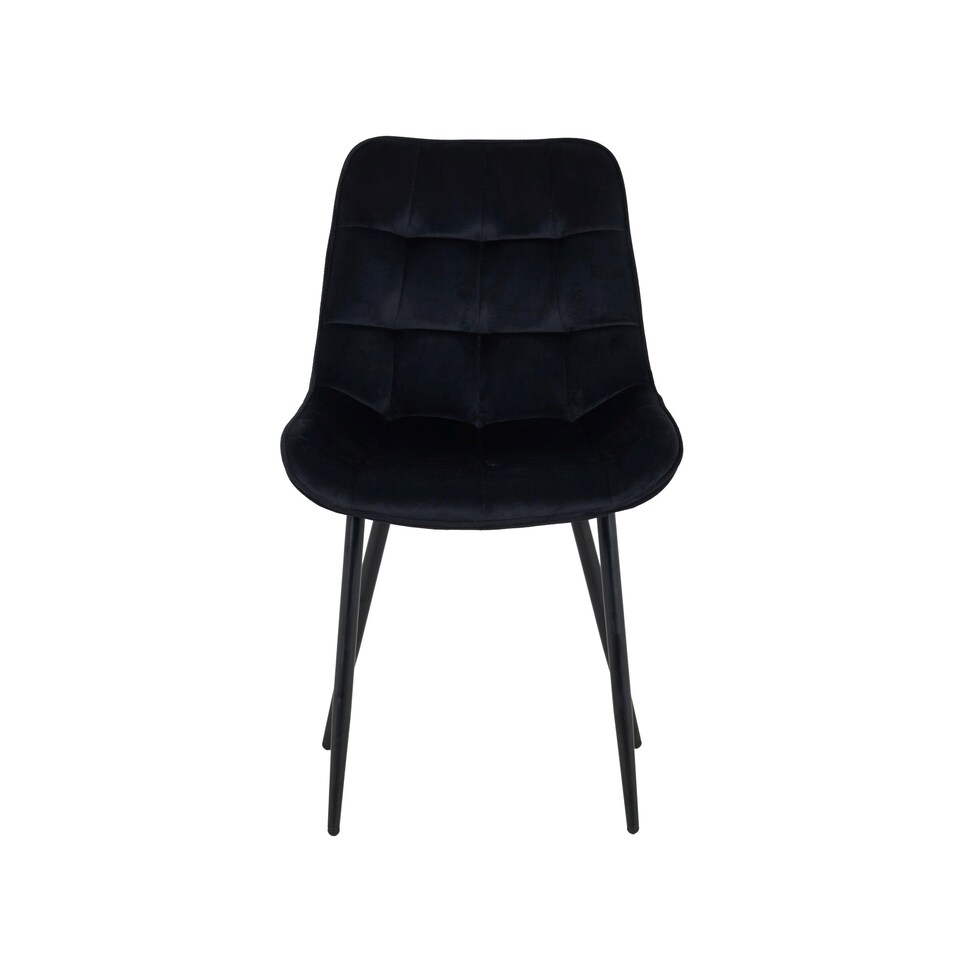 image 1 of New York Dining Table with 4 Erica Velvet Chairs - Black | Black