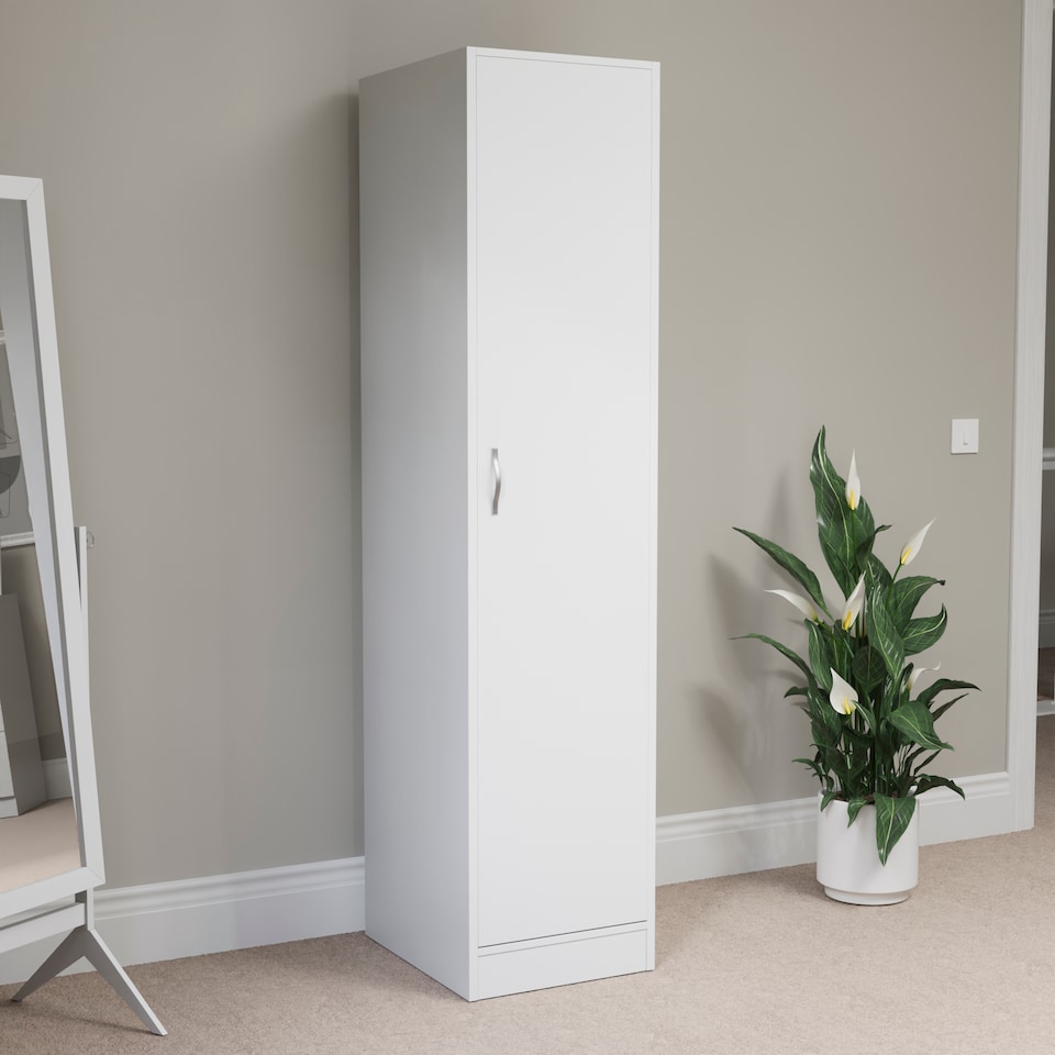 image 1 of Vida Designs Riano 1 Door Wardrobe With Shelf & Clothes Rail, White