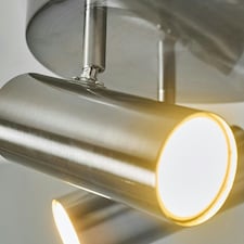 ValueLights Modern 3 Way Adjustable Satin Nickel Round Plate Ceiling Spotlight