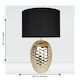 image 4 of First Choice Lighting Textured Ceramic Bedside Table Light with Pale Gold Plated Finish and Black Textured Cotton Fabric Shade Gold | Black