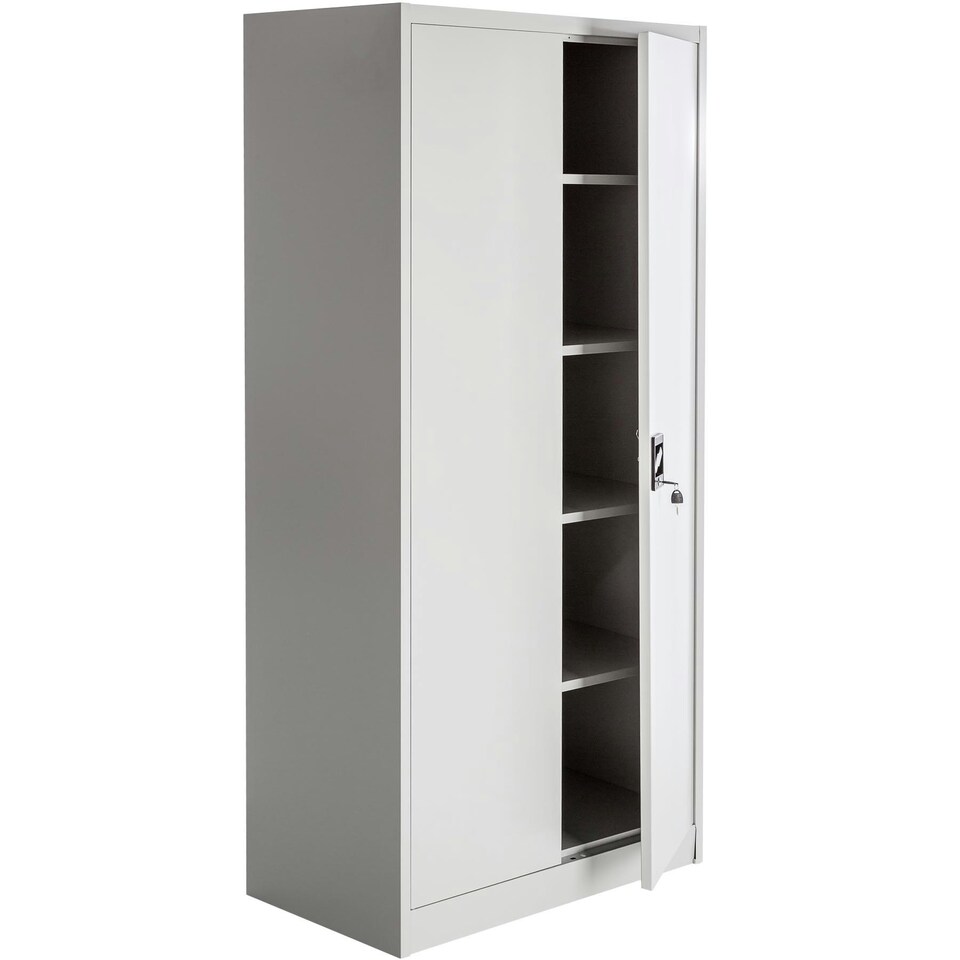 image 1 of Filing Cabinet Set of 2 - 5 height-adjustable shelves, lockable doors Grey