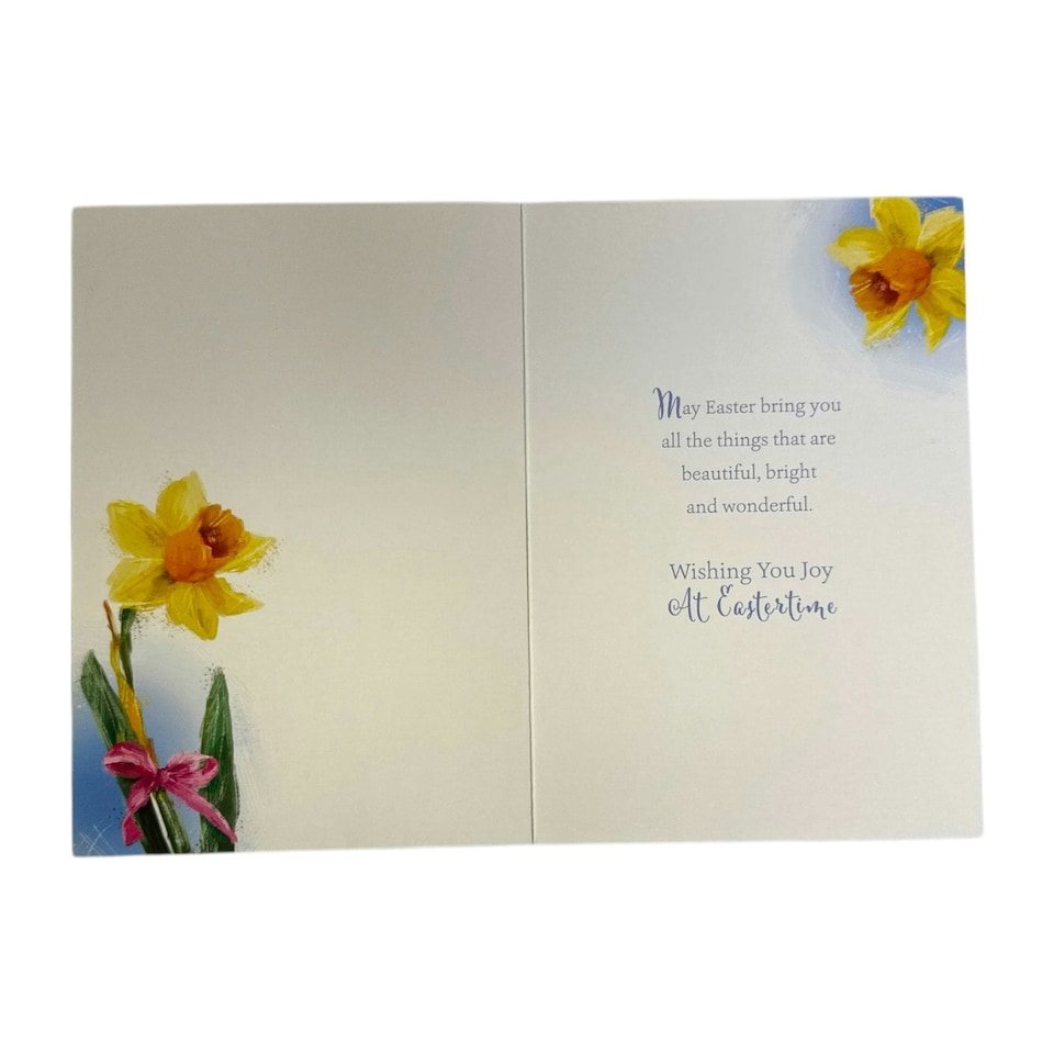 image 1 of To All The Family Beautiful Yellow Flower Design Easter Card