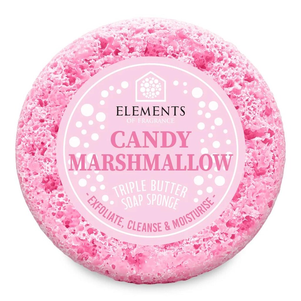 Elements of Fragrance Triple Butter Soap Body Buffer Sponge - Candy Marshmallow