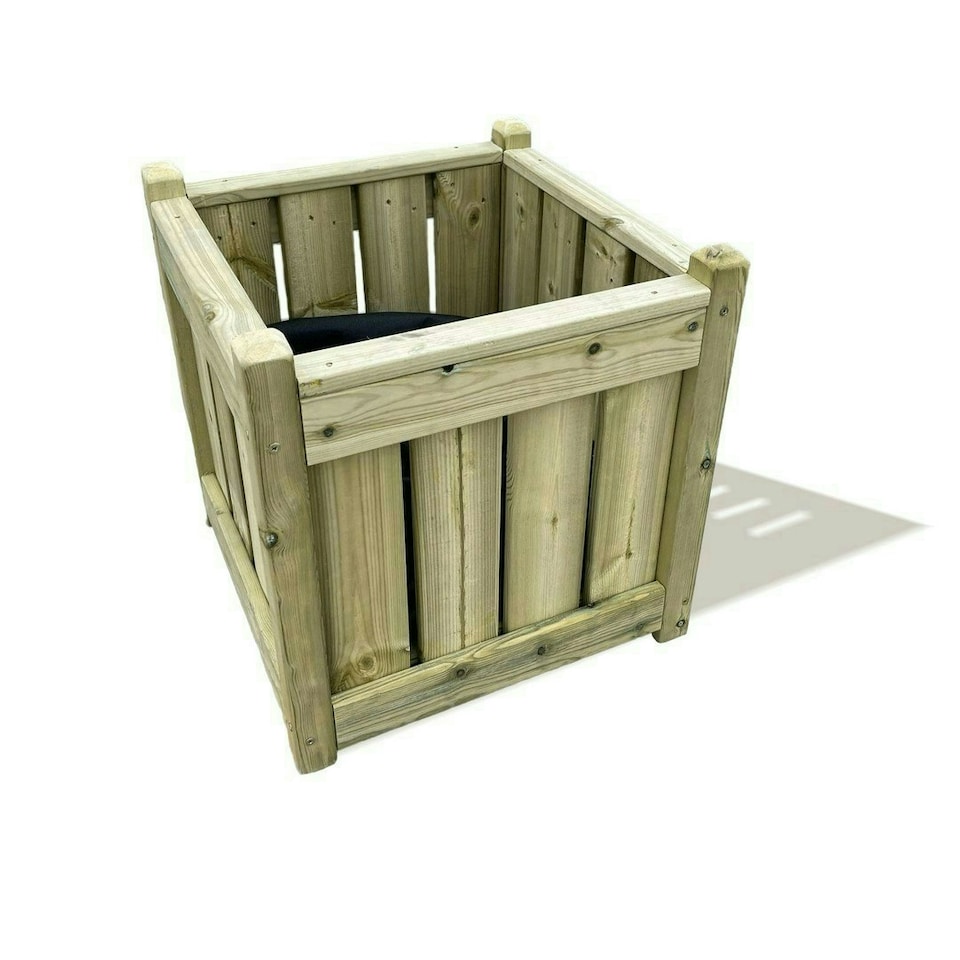 Elegant Square Planter - Timber - L50 x W50 x H49 cm - Fully Assembled | Brown