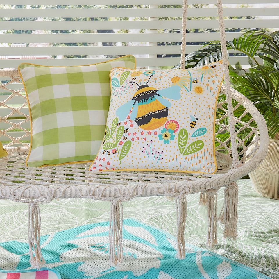 image 1 of Fusion Buzzy Bee Outdoor Cushion Cover Ochre
