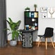 image 2 of HOMCOM Multi-Functional Folding Wall-Mounted Drop-Leaf Table w/Chalkboard Shelf