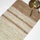 image 1 of Homescapes Recycled Leather Handwoven Stripe Rug | Brown | Brown