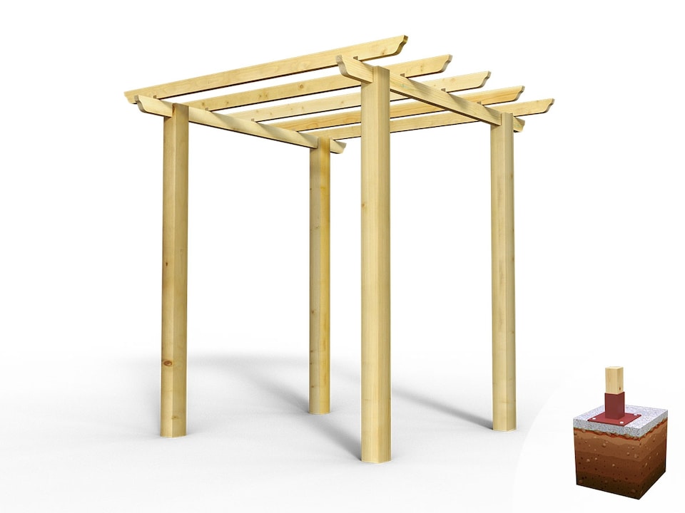 image 1 of eDecks HD Royal Walkway Garden Pergola w/ Steel Spikes 2.7m - 2.4 x 2.4m