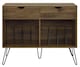 image 1 of Concord Turntable Stand with 2 Drawers Walnut Look | Brown | Walnut