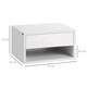image 3 of HOMCOM Floating Bedside Table Set of 2 Wall Mounted Nightstand with Storage Drawer and Open Shelf for Bedroom, High Gloss White | White