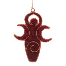Something Different Triple Moon Goddess Suncatcher - Maroon - One Size