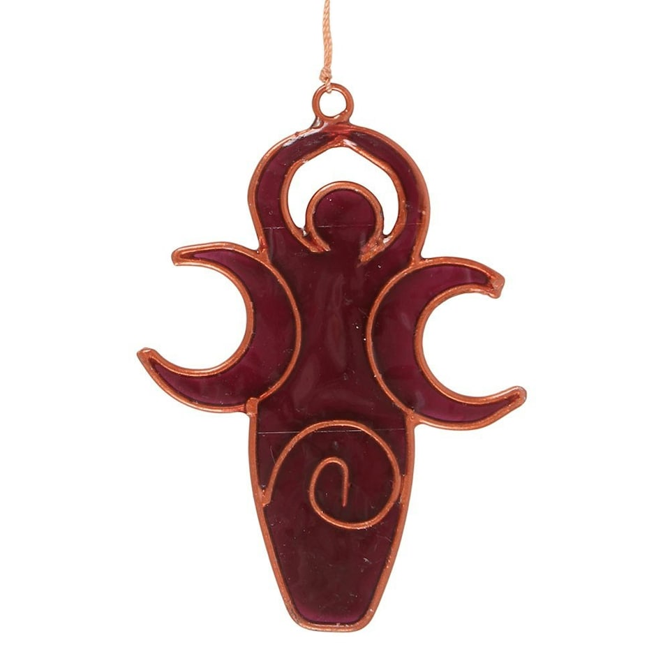 image 1 of Something Different Triple Moon Goddess Suncatcher - Maroon - One Size
