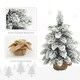 image 7 of HOMCOM 2 Piece Mini Artificial Christmas Trees Flocked Tabletop Xmas Trees