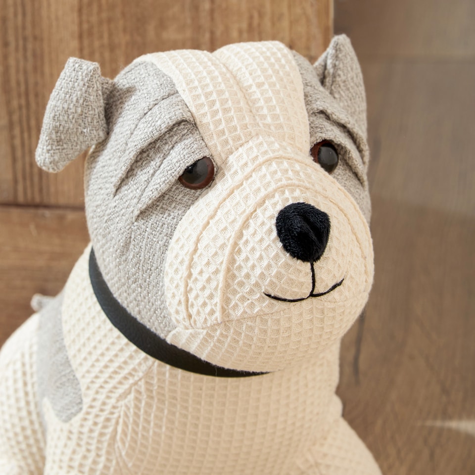 Betsie Dog Waffle Weave Door Stop | Cream | Natural | One Size | 1